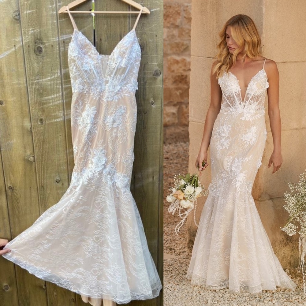 Lulu's White Lace Mermaid Wedding Dress